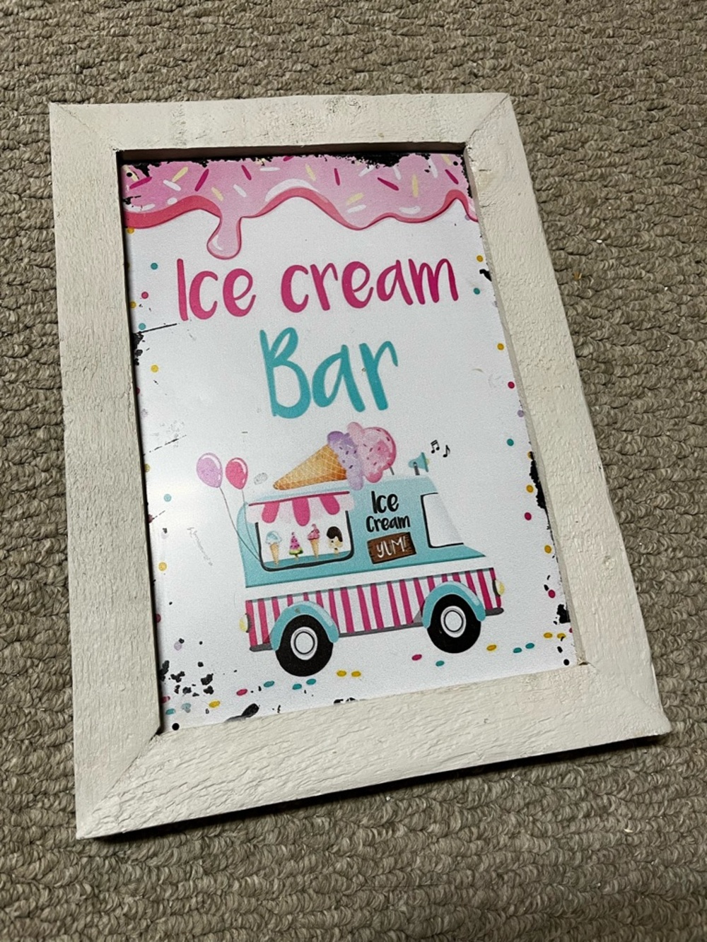 Ice Cream Bar Wall Art - Pastel Pink & Teal